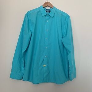MADE Cam Newton Turquoise Striped Shirt XL